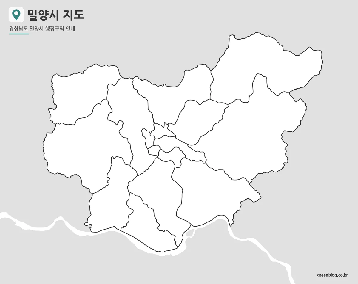 밀양시 윤곽선 지도