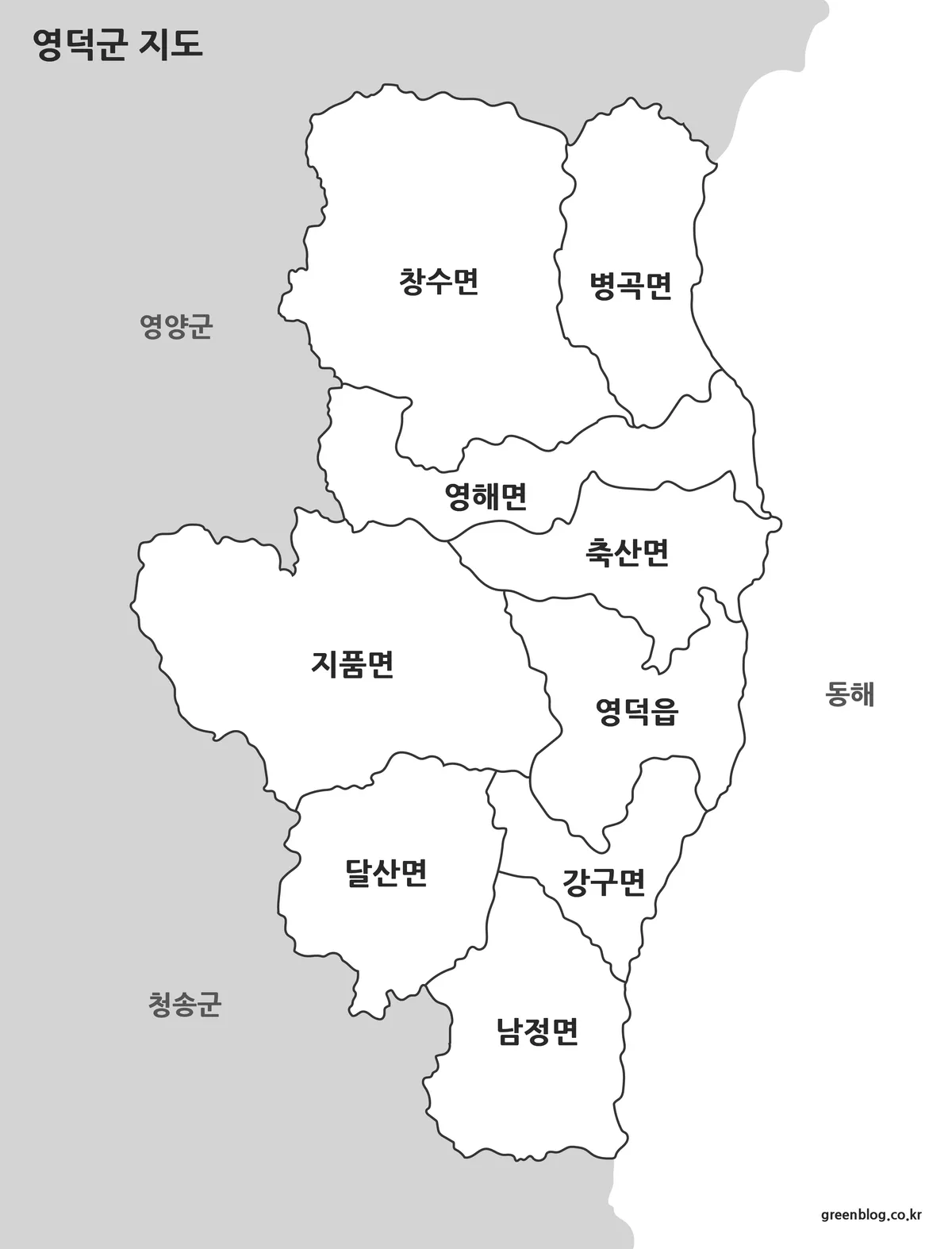 영덕군 기본 지도