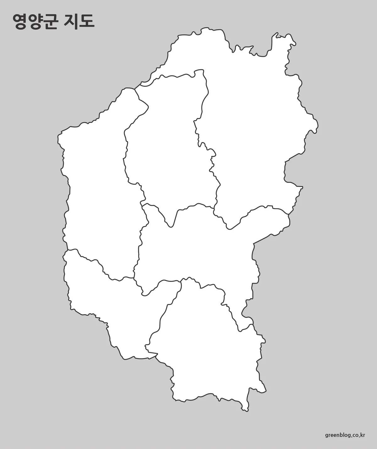 영양군 윤곽선 지도