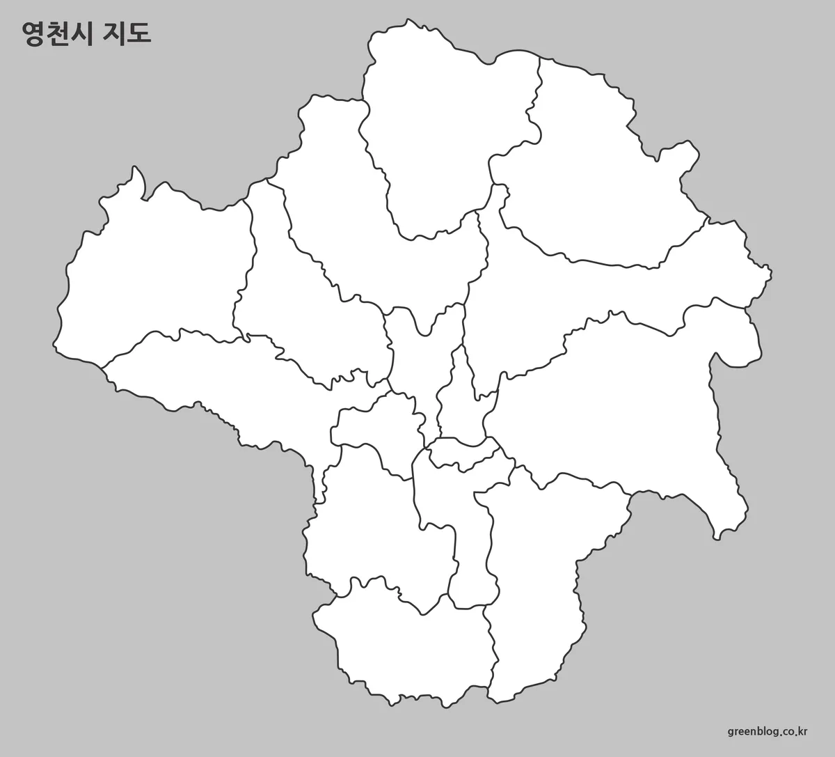 영천시 읍면동 윤곽선 지도