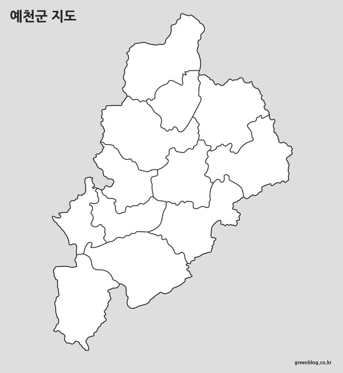 예천군 윤곽선 지도