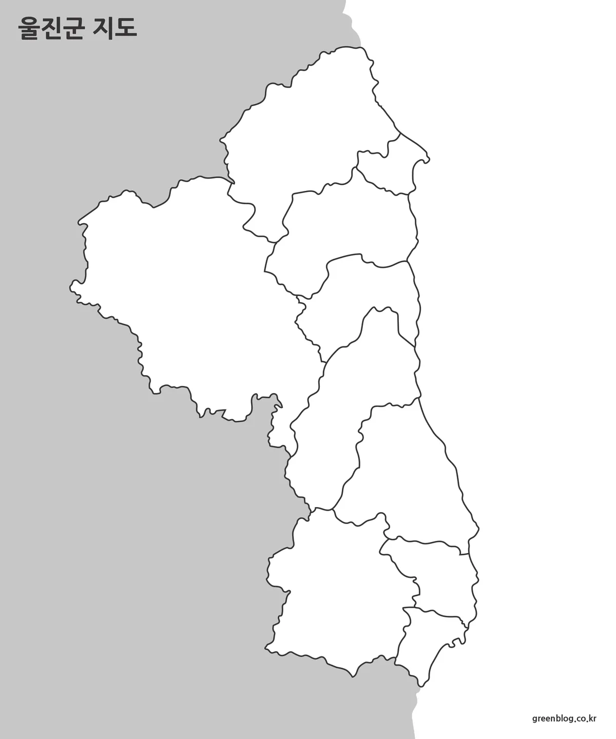 울진군 윤곽선 지도
