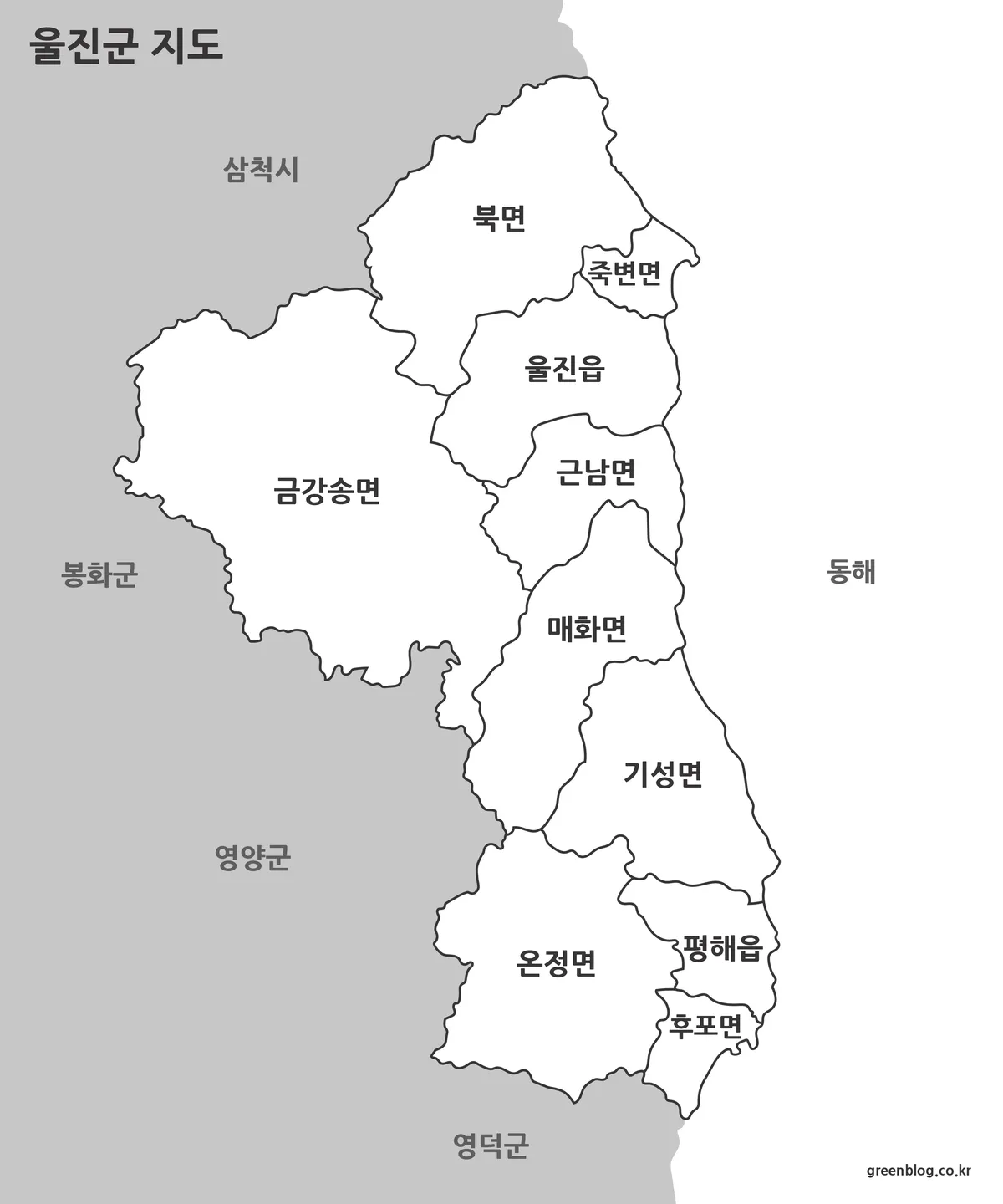 울진군 기본 지도