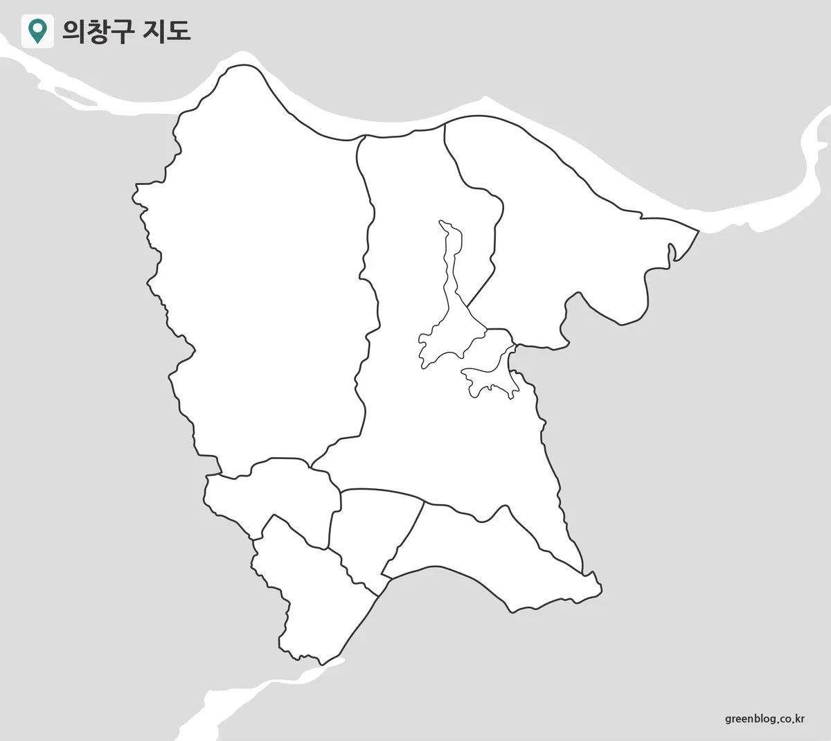의창구 윤곽선 지도