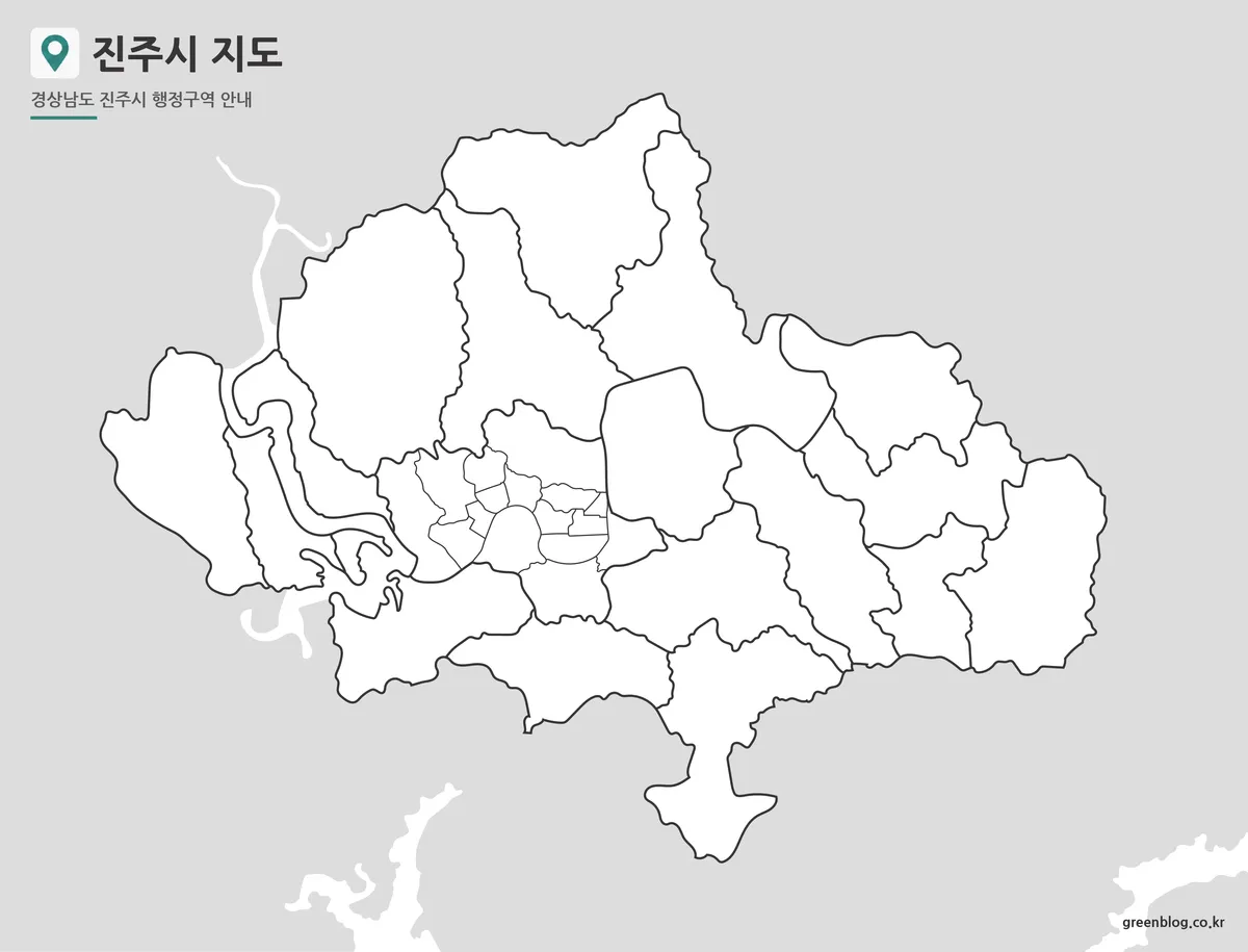 진주시 윤곽선 지도