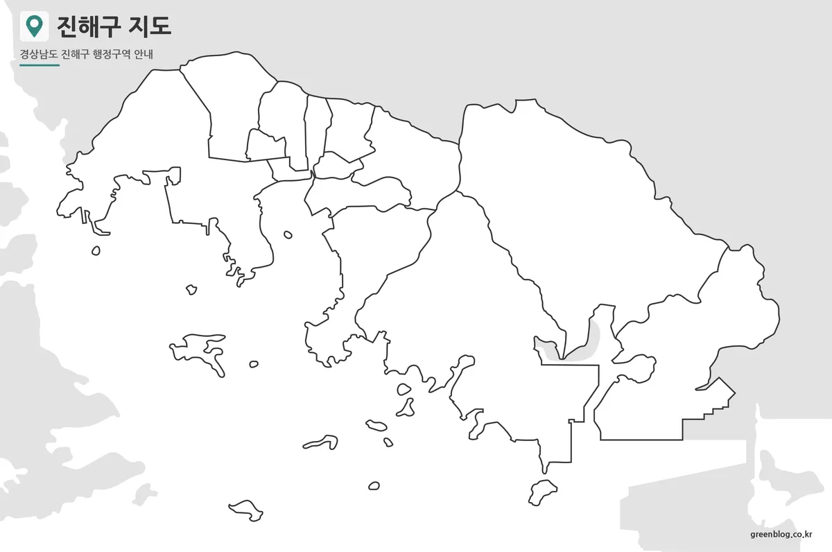 진해구 윤곽선 지도