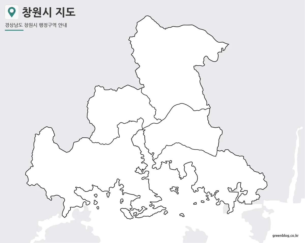 창원시 윤곽선 지도