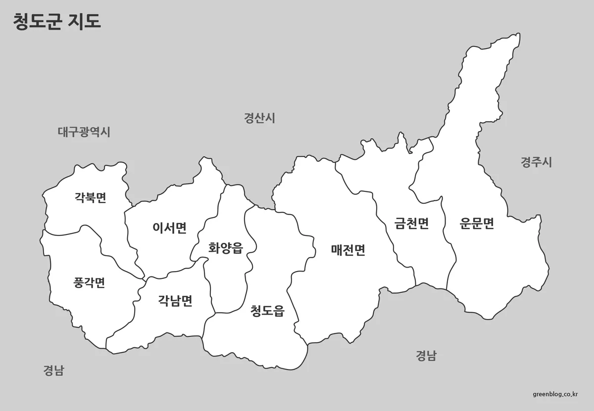 청도군 기본 지도