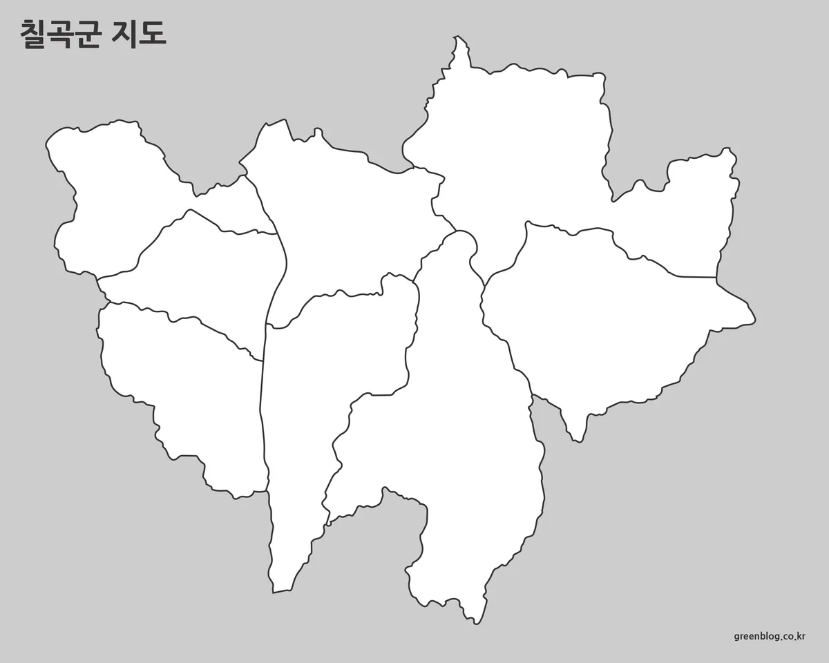 칠곡군 윤곽선 지도