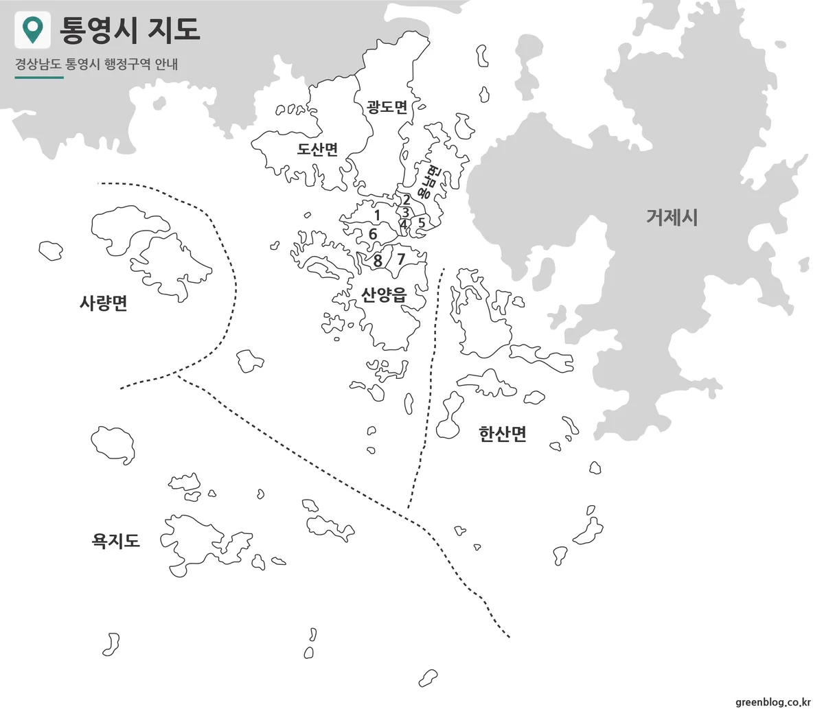 통영시 기본 지도