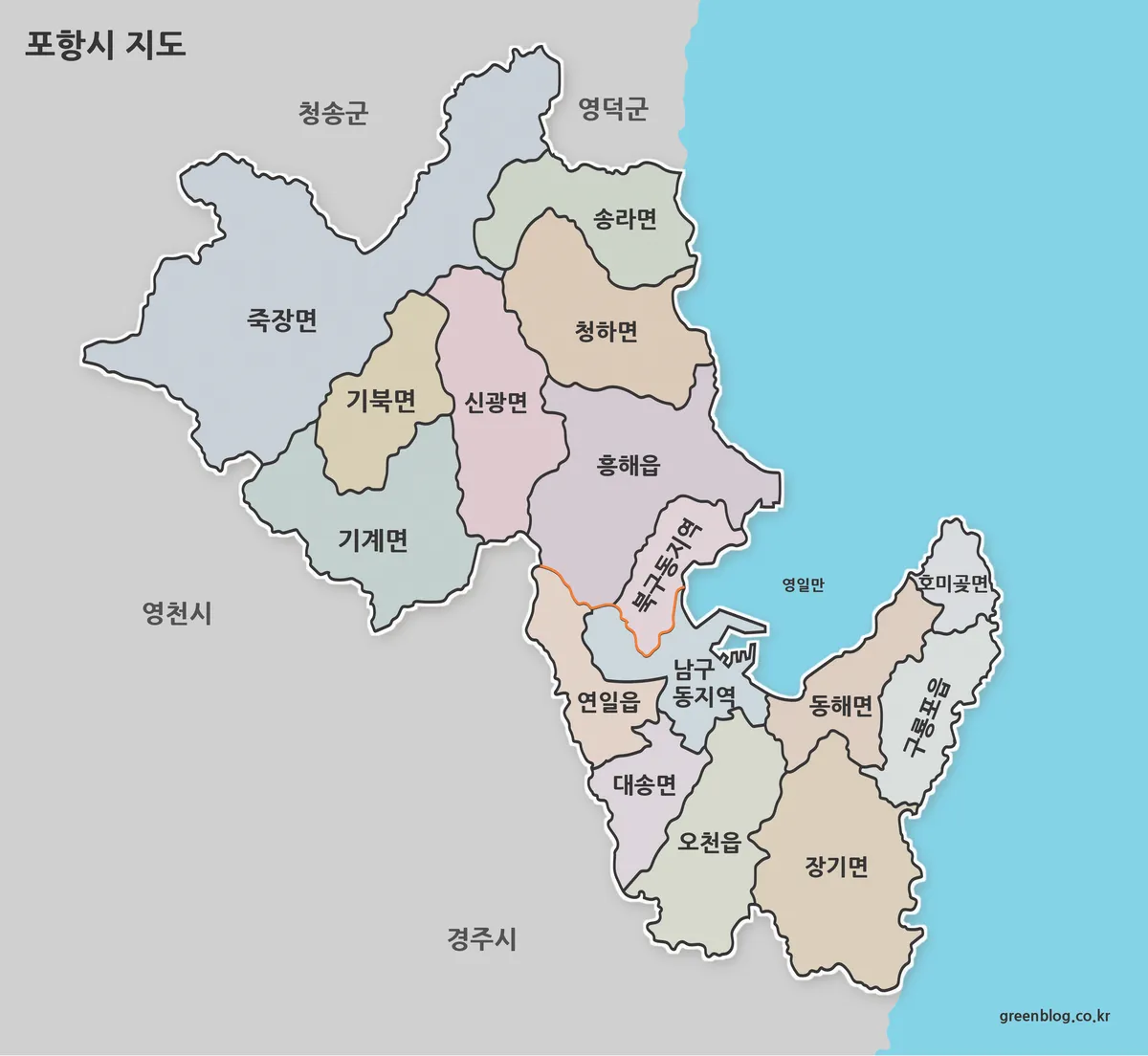 포항시 지도 대표 이미지