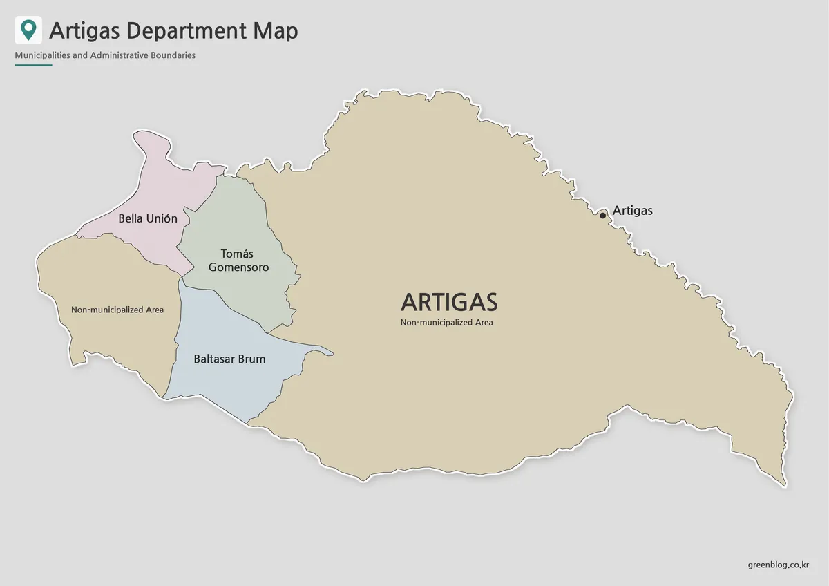 Artigas Department Map collection with color, black and white, and outline versions