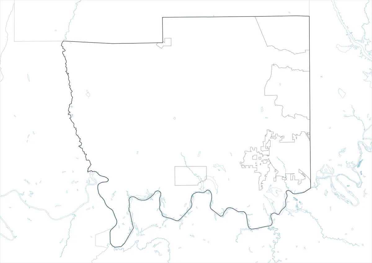 Autauga County Map outline version without labels or color fills