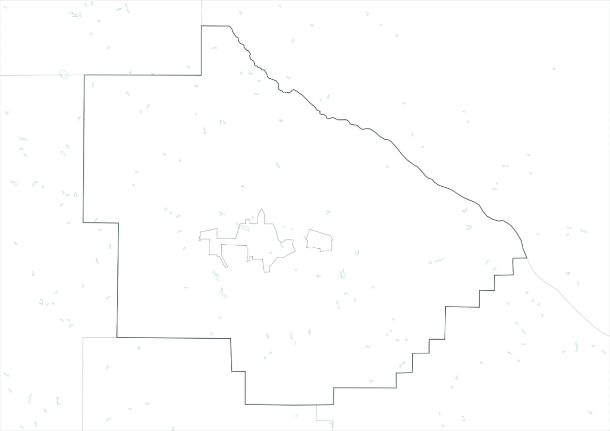Bacon County outline map with boundary lines and no place labels