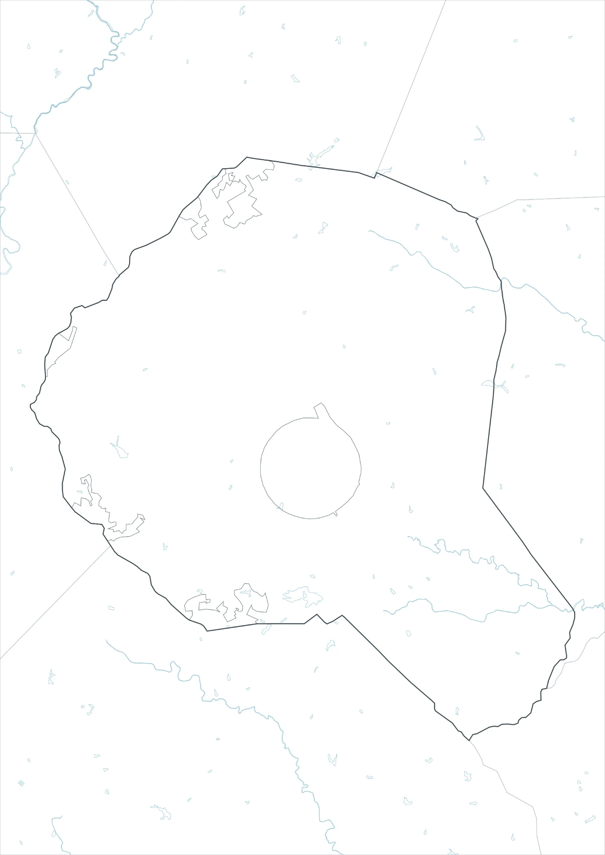 Banks County map outline version with county and internal boundary lines