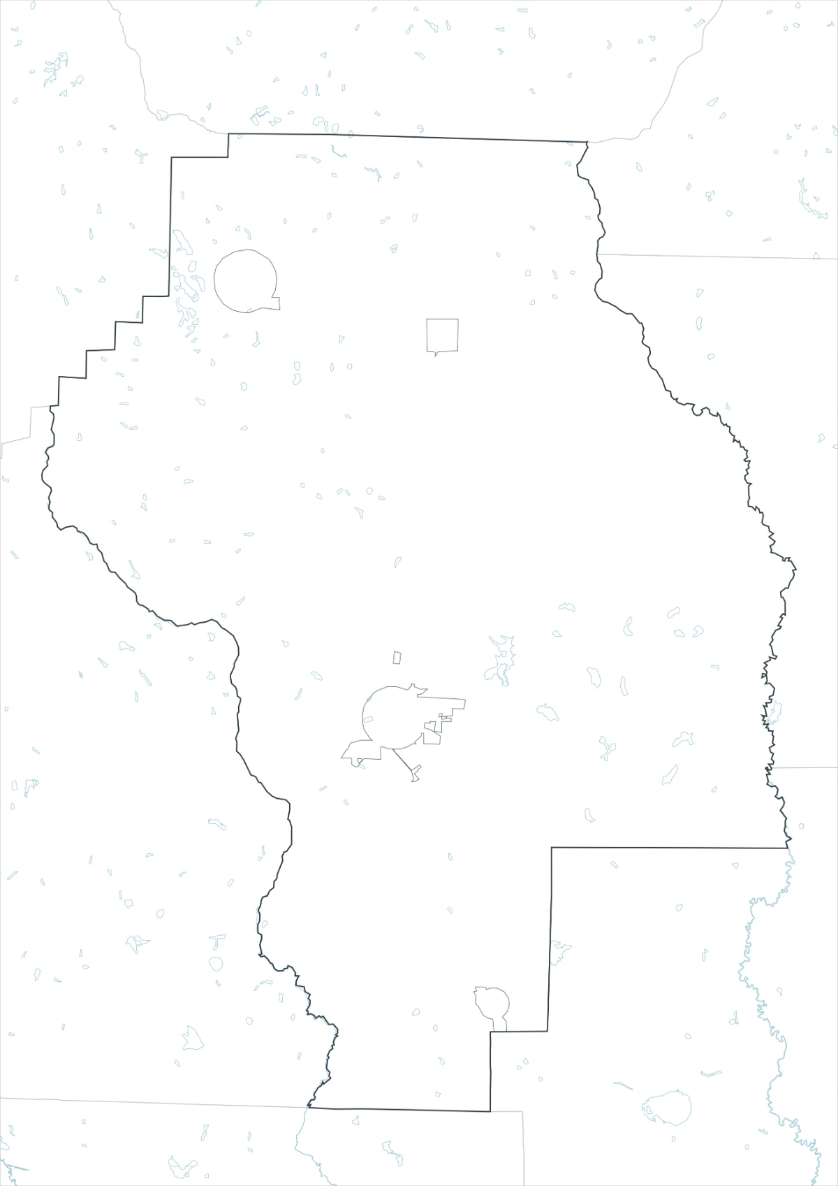 Berrien County map outline version with county and internal boundary lines