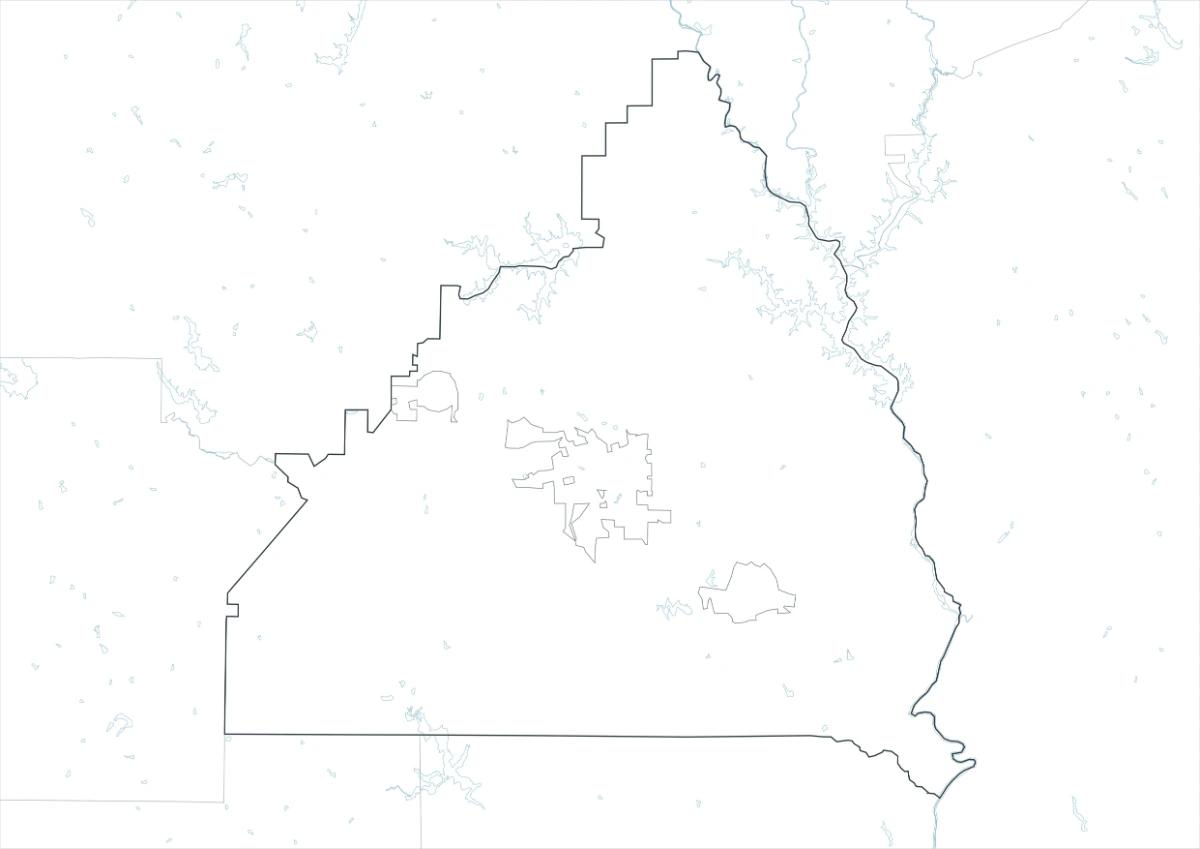 Butts County map outline version with county and internal boundary lines