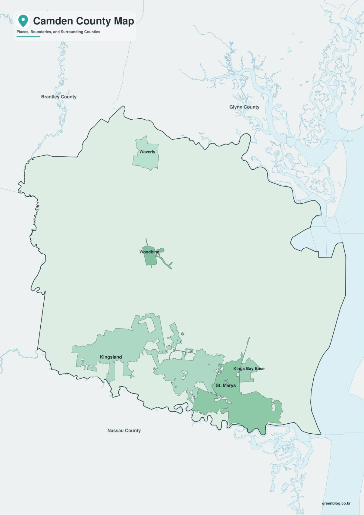 Camden County map featured image with color black and white and outline versions