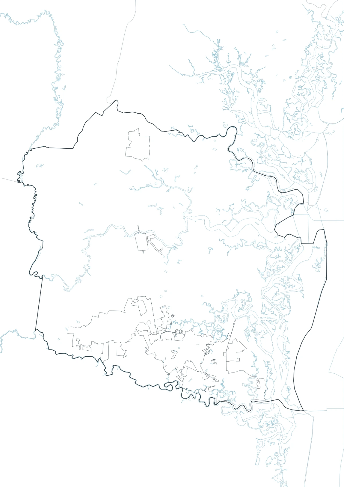 Camden County map outline version with county and internal boundary lines