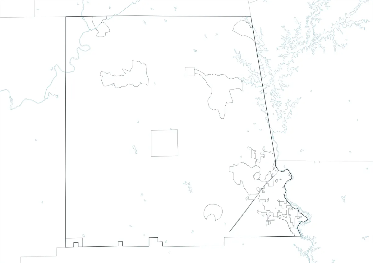 Chambers County Map outline version without labels or color fills