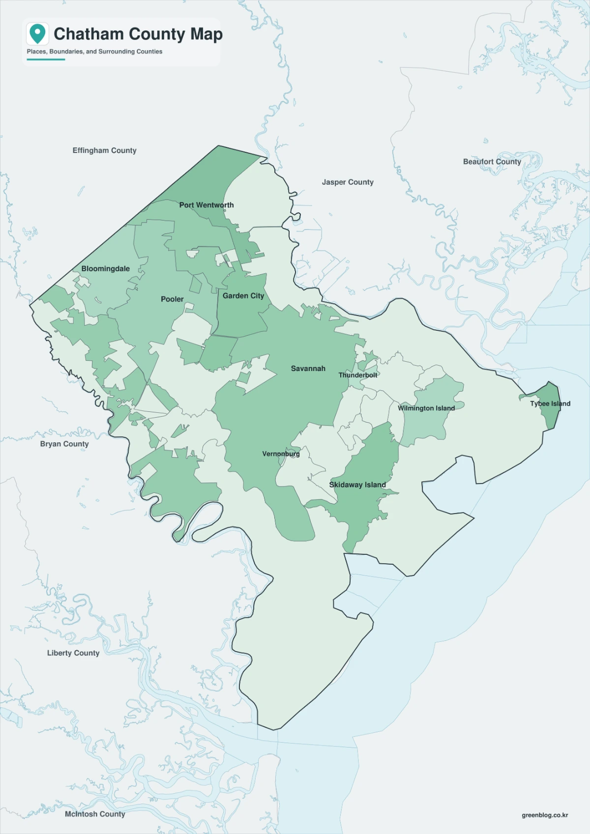 Chatham County map featured image with color black and white and outline versions