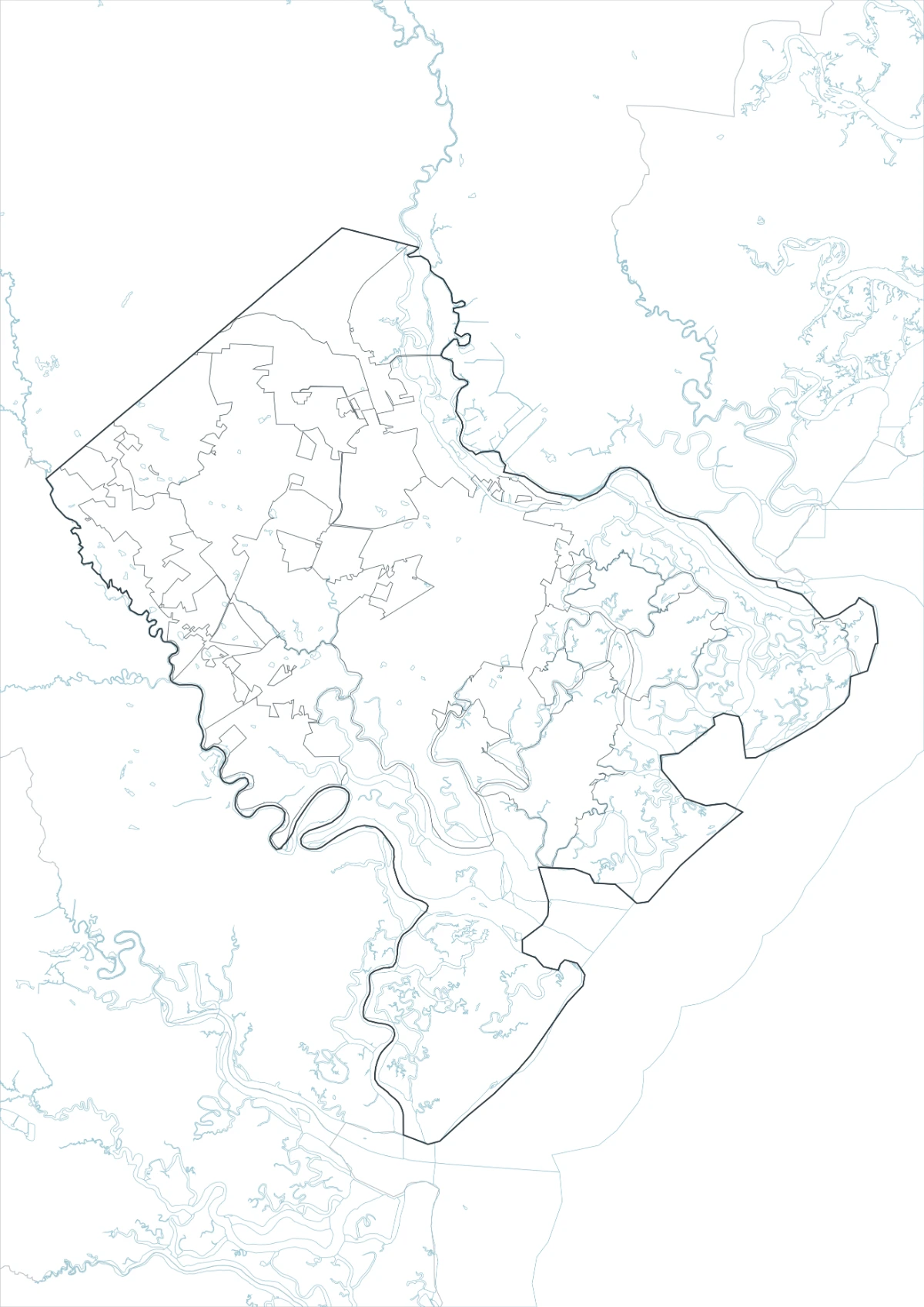 Chatham County map outline version with county and internal boundary lines