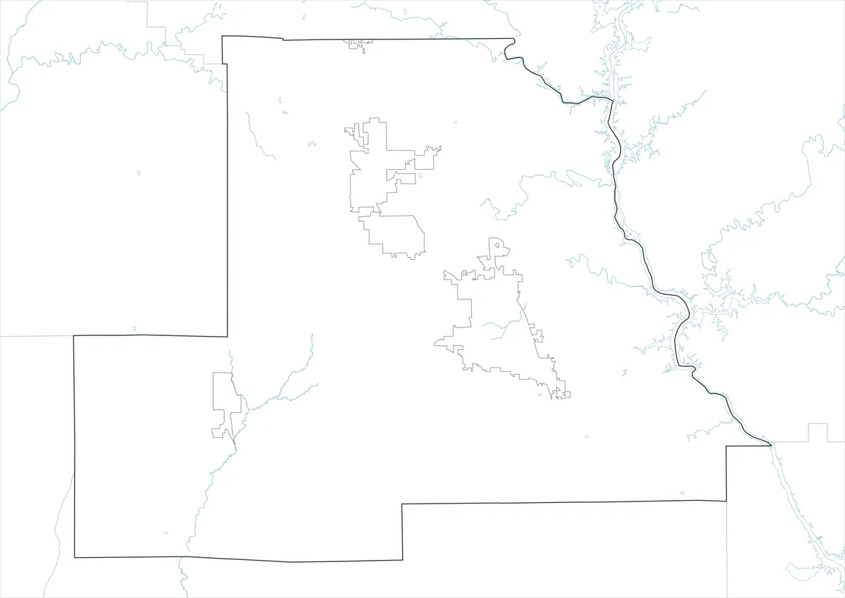 Chilton County Map outline version without labels or color fills