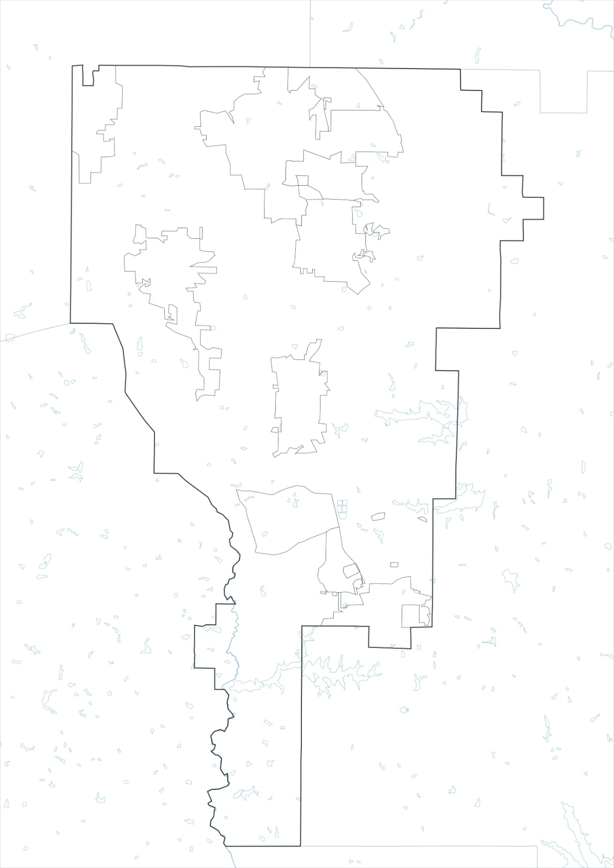 Clayton County map outline version with county and internal boundary lines