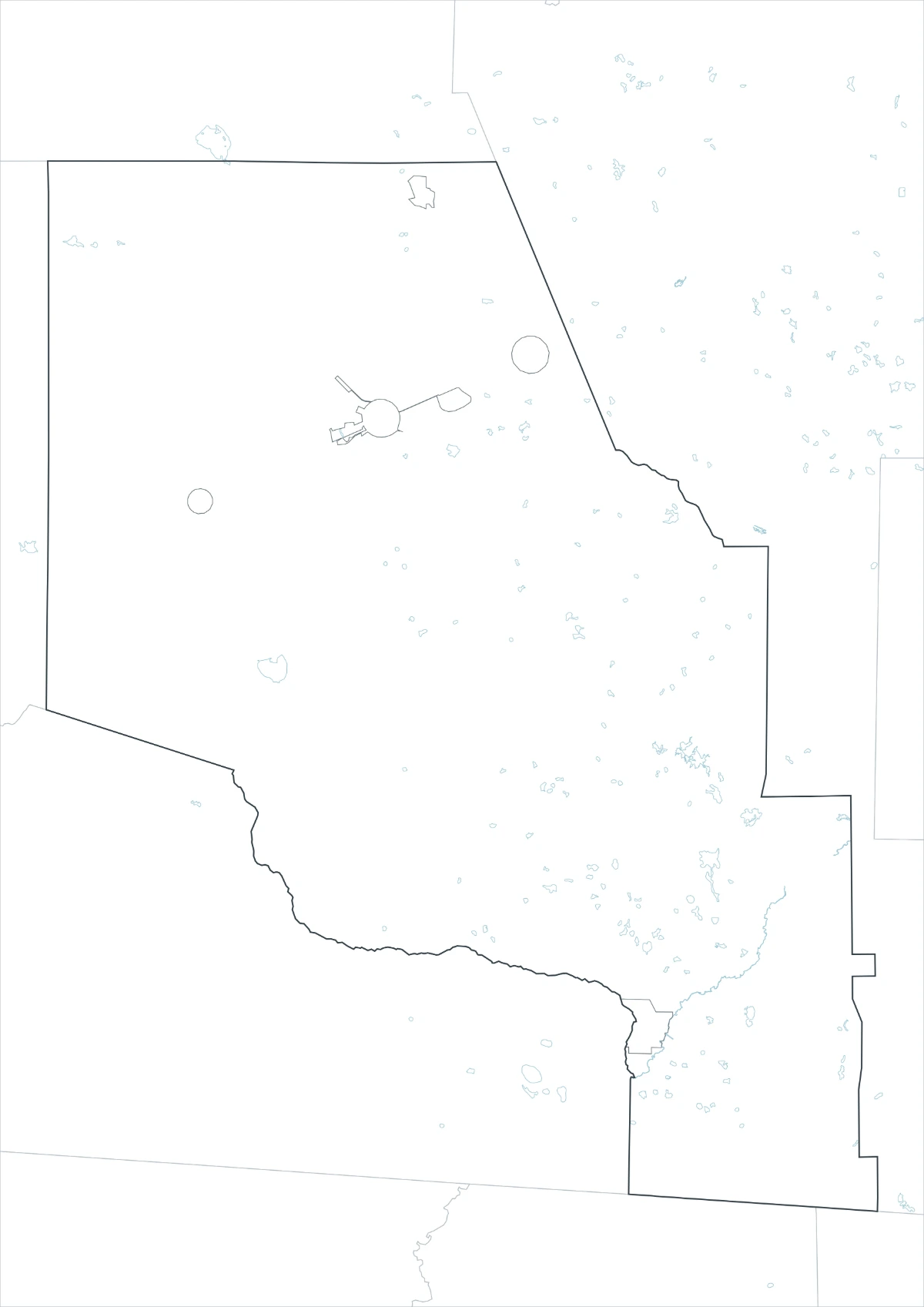 Clinch County map outline version with county and internal boundary lines