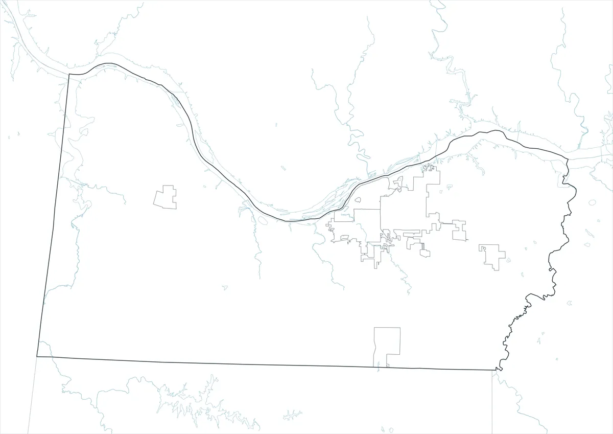 Colbert County outline map without place names or color fills