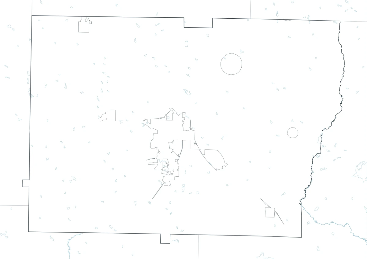Colquitt County map outline version with county and internal boundary lines