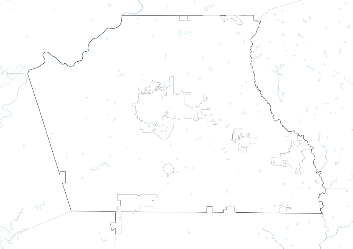 Coweta County map outline version with county and internal boundary lines