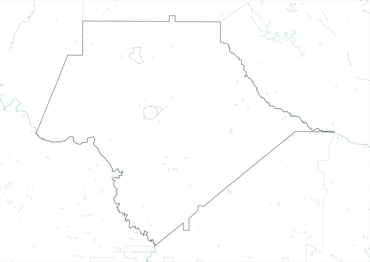 Crawford County map outline version with county and internal boundary lines