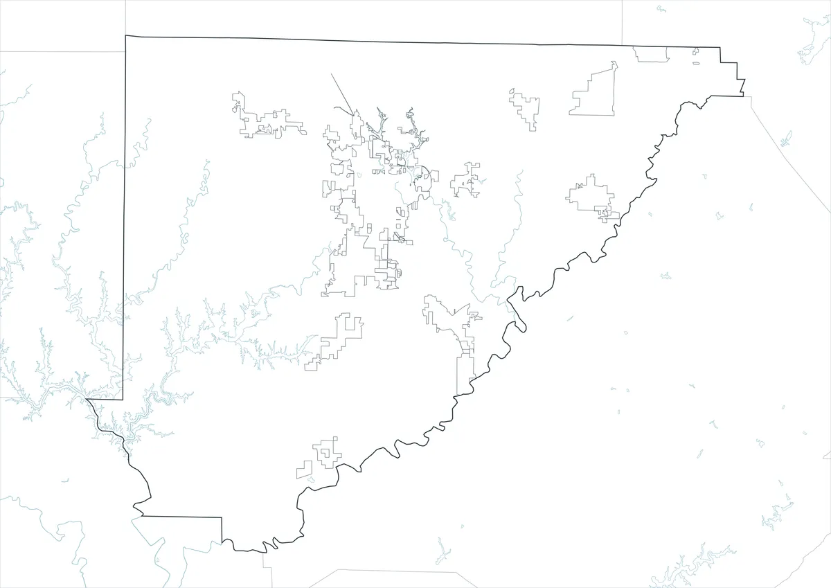 Cullman County Map outline version without labels or color fills