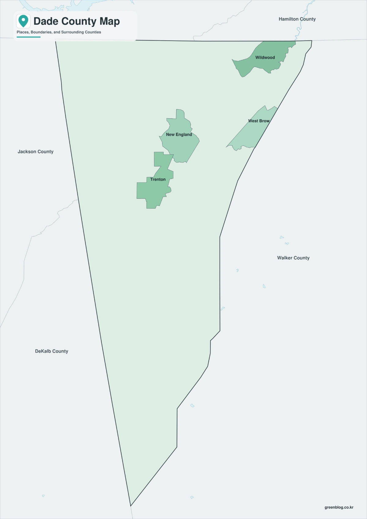 Dade County map featured image with color black and white and outline versions