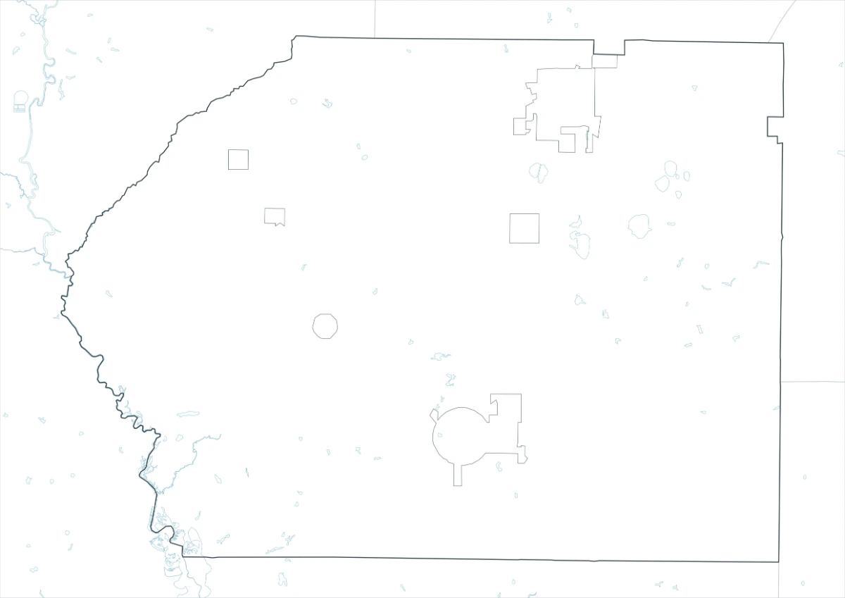 Dooly County outline map with county and internal boundary lines