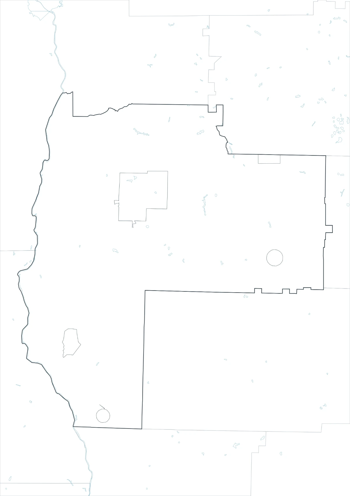 얼리 카운티 윤곽선 지도와 내부 경계
