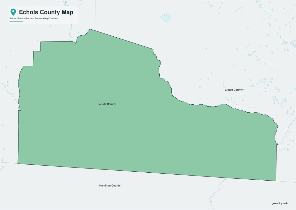 Echols County Georgia map preview with color black and white and outline versions