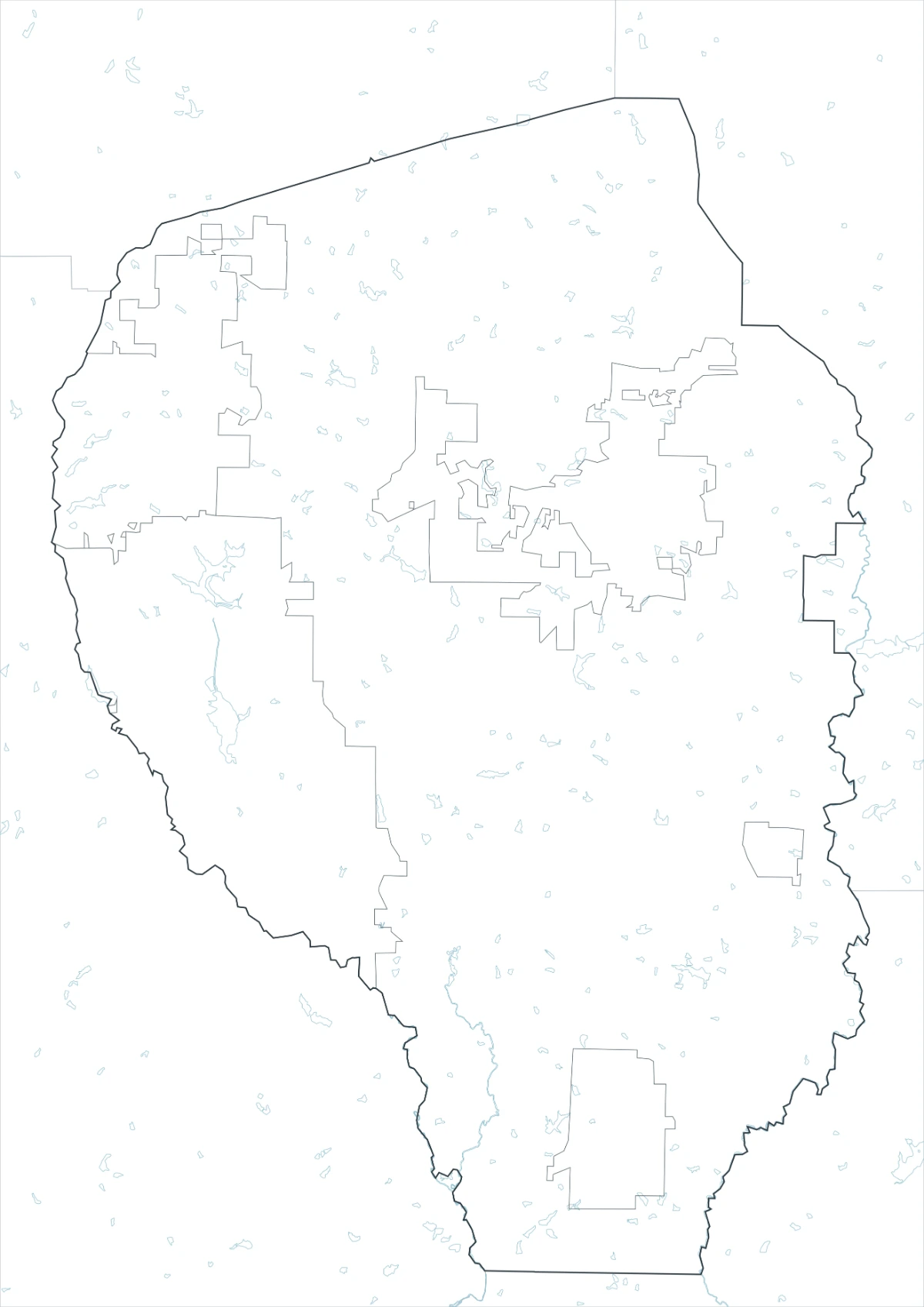 Fayette County outline map with boundary lines and no color fills
