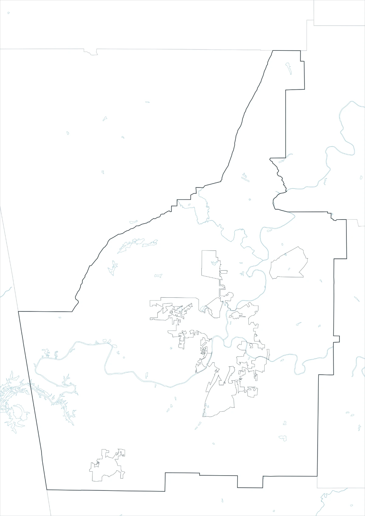 Floyd County outline map with boundary lines and no color fills