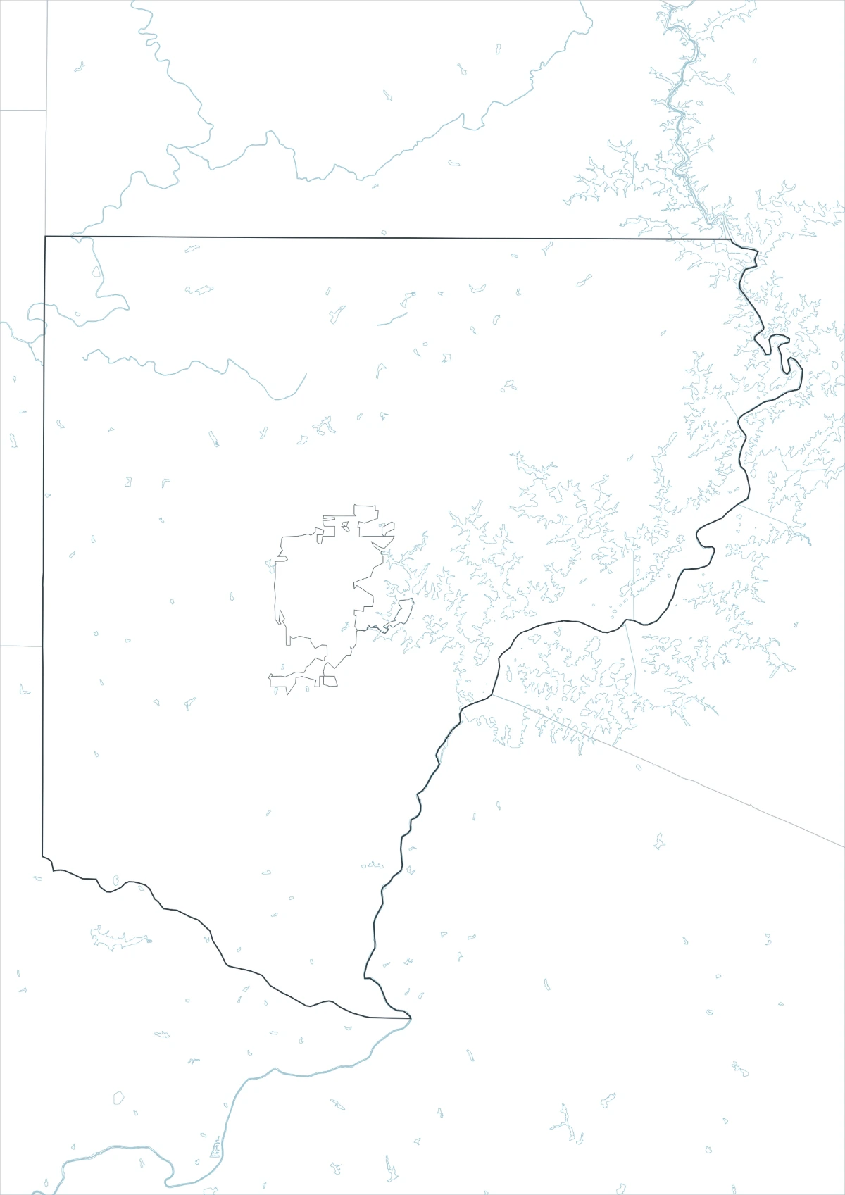 Forsyth County outline map with boundary lines and no color fills