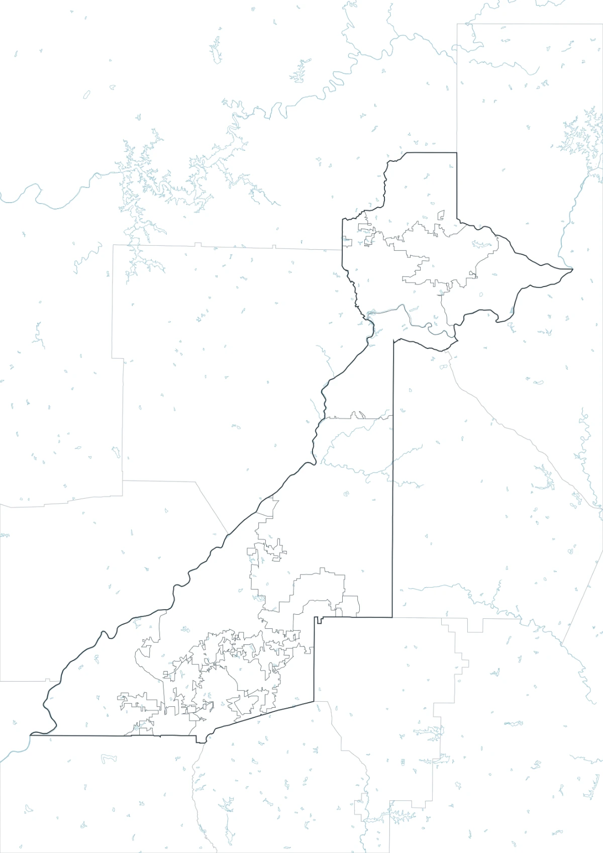 Fulton County outline map with boundary lines and no color fills