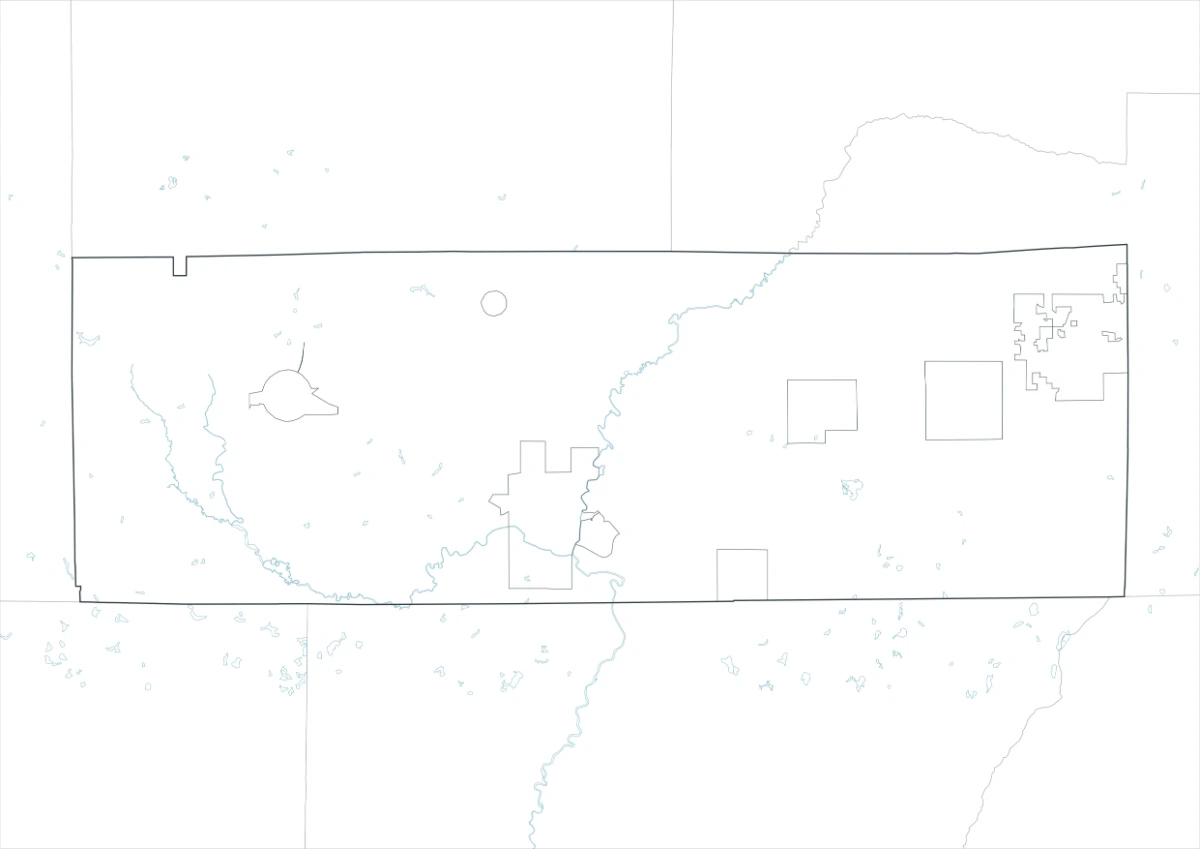 Geneva County outline map without labels or color fills