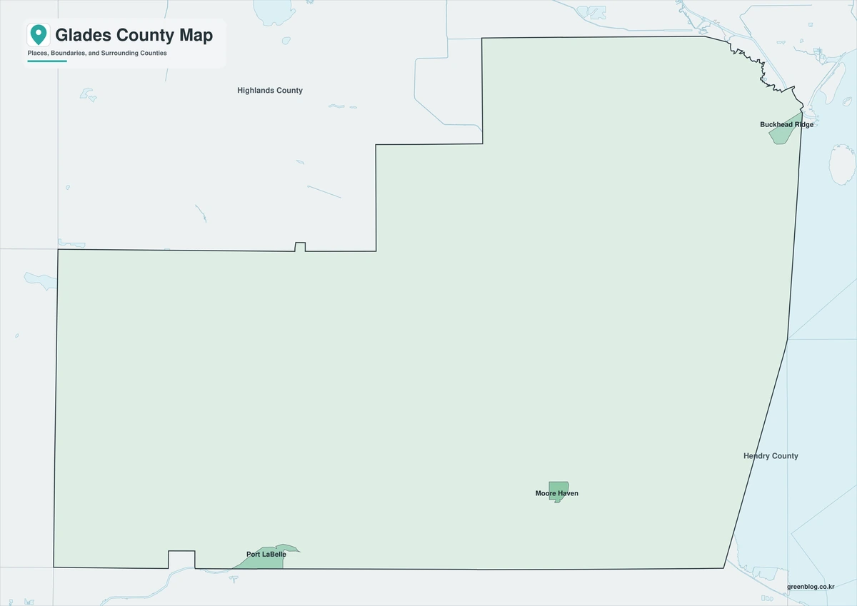 Glades County Florida map with color black-and-white and outline versions