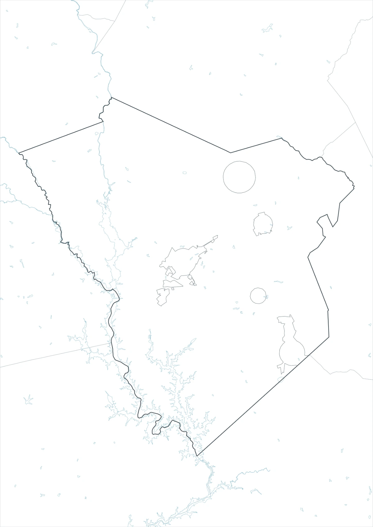 Greene County outline map with boundary lines and no color fills
