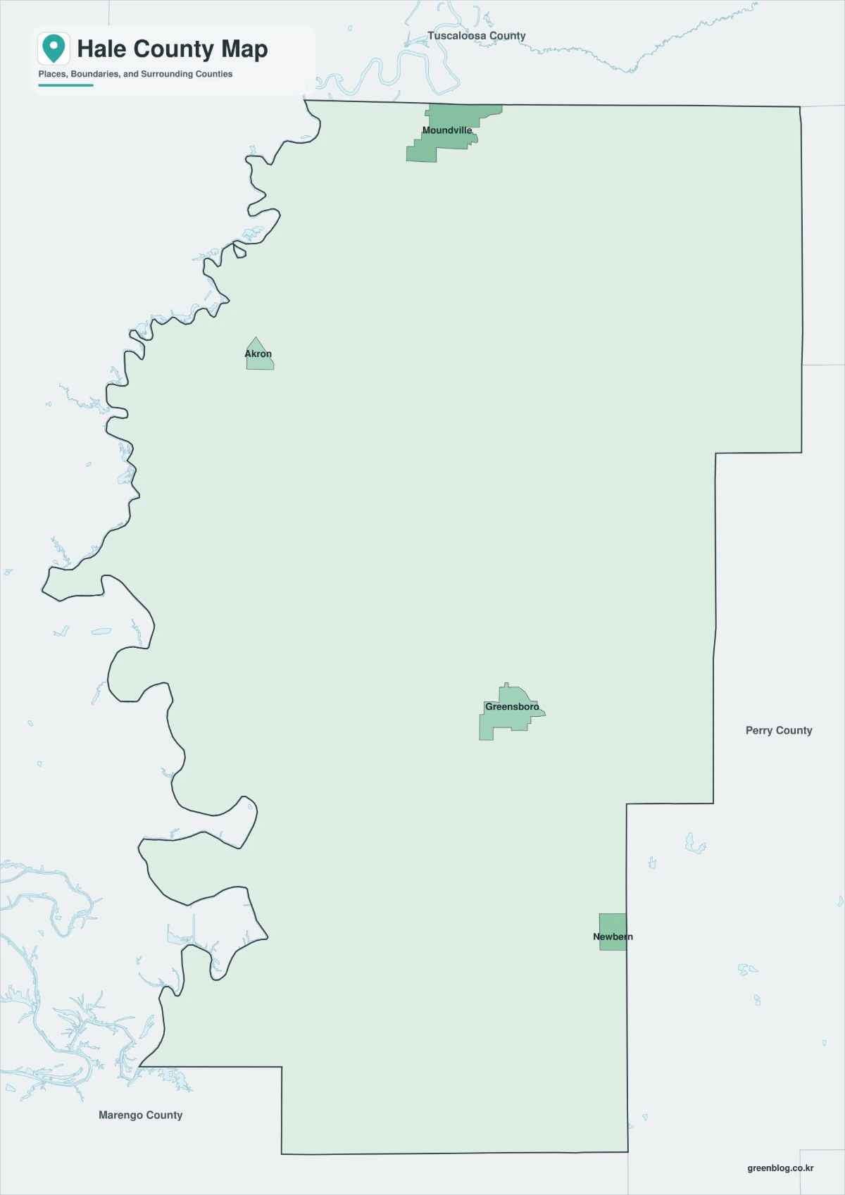 Hale County map set with color, black and white, and outline versions