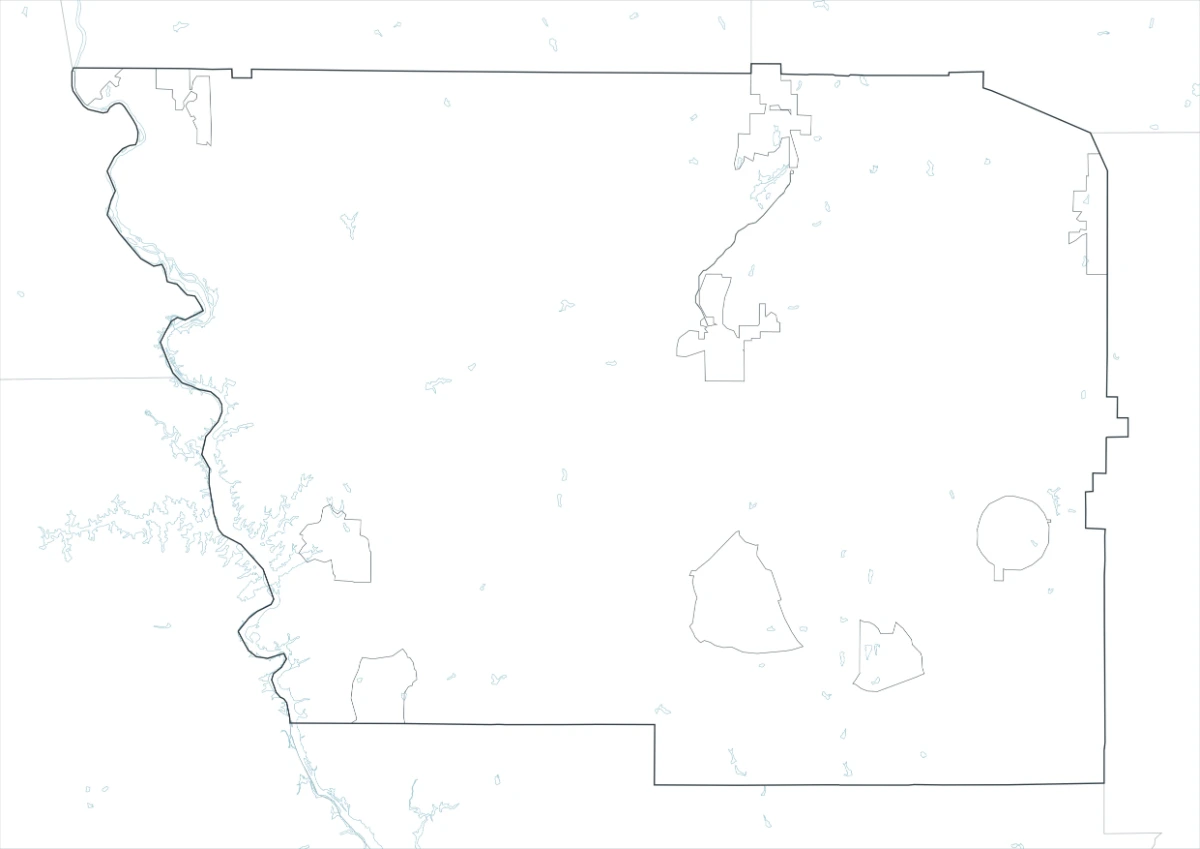 Harris County outline map with boundary lines and no color fills