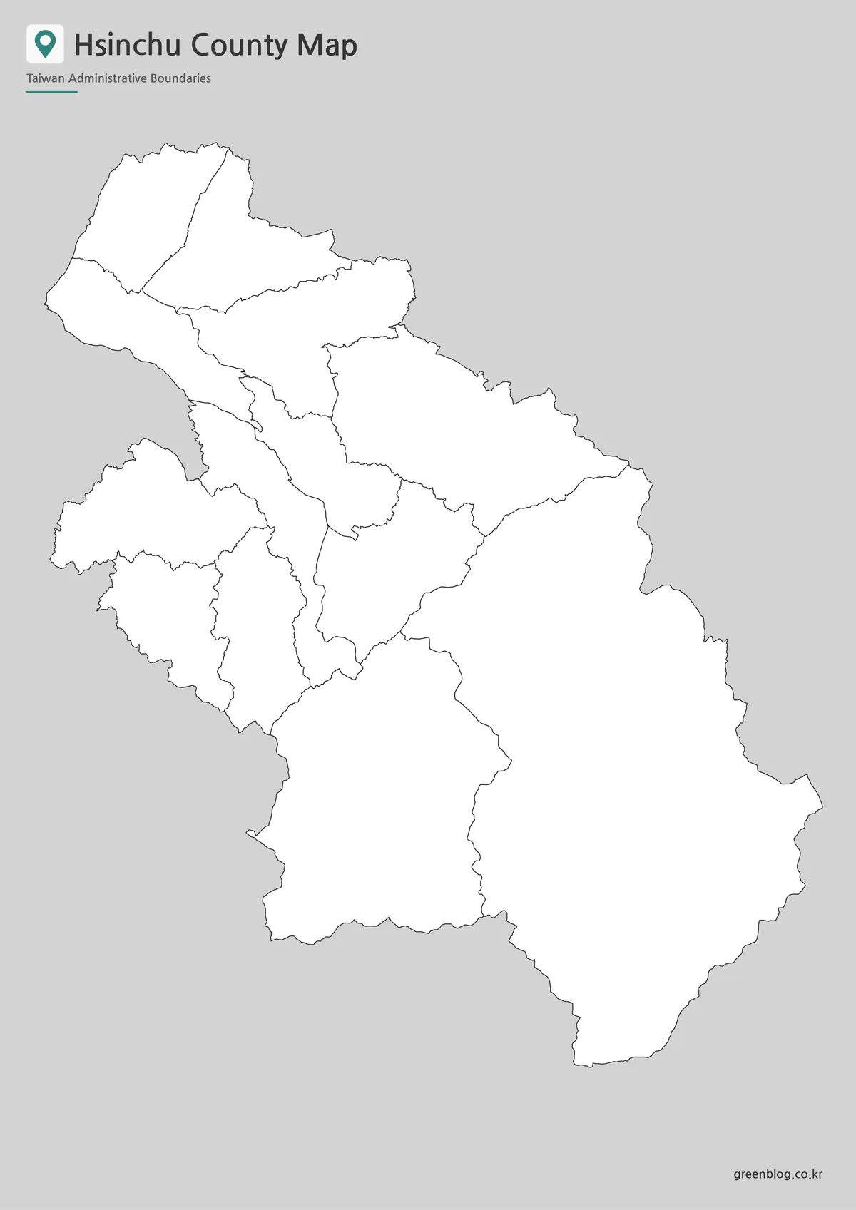 Hsinchu County outline map for editing coloring and educational projects