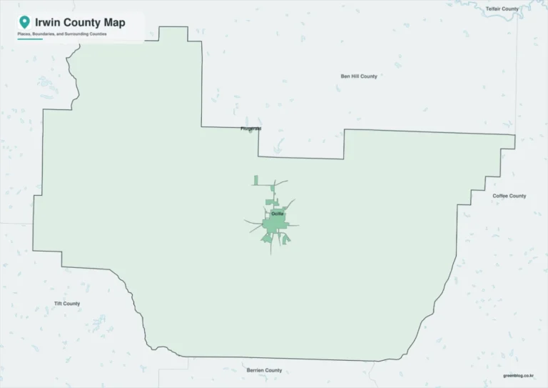 조지아주 어윈 카운티 지도(Irwin County)｜오실라와 어윈빌