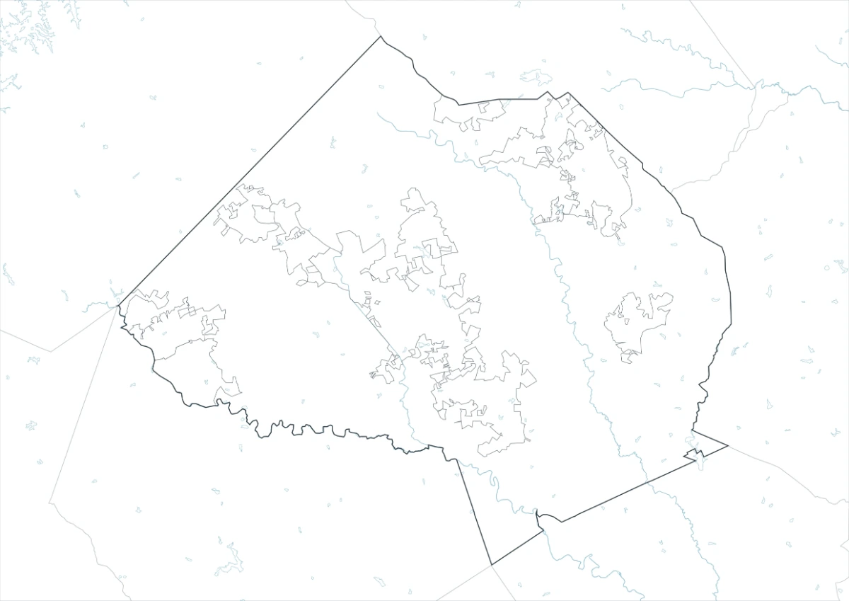 Jackson County outline map with boundary lines and no color fills